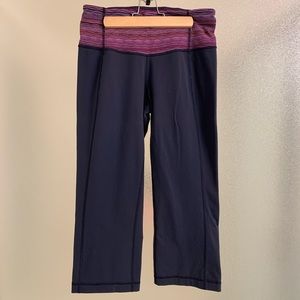 Navy Blue high waisted cropped Lululemon legging